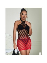 SUBBLIME - 952242 ROOD EN ZWART VERLOOP STRETCH VISNETJURK ONE SIZE