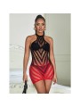SUBBLIME - 952242 ROOD EN ZWART VERLOOP STRETCH VISNETJURK ONE SIZE