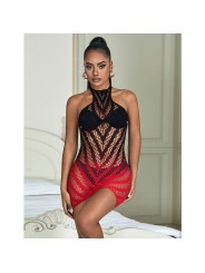 SUBBLIME - 952242 ROOD EN ZWART VERLOOP STRETCH VISNETJURK ONE SIZE
