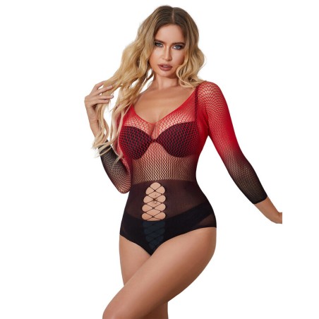 SUBBLIME - 952259 ROBE RÉSILLE ÉLASTIQUE MANCHES LONGUES DÉGRADÉ ROUGE