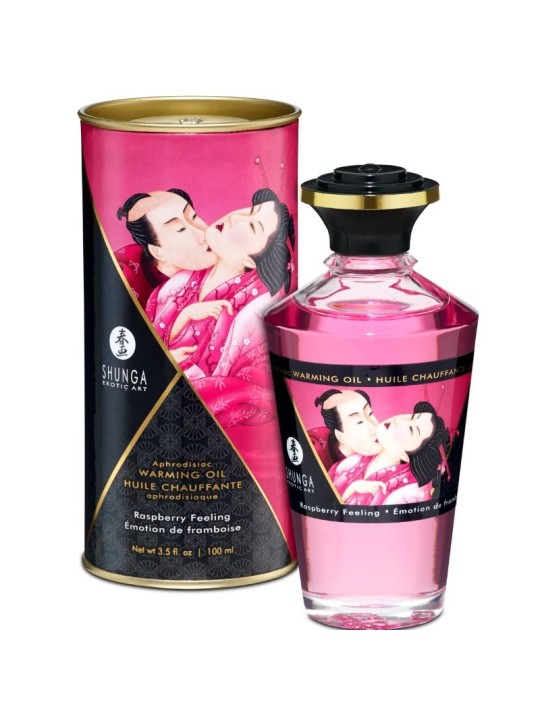SHUNGA - OLIO DA MASSAGGIO EFFETTO CALORE SAPORE INTENSO DI LAMPONE 10