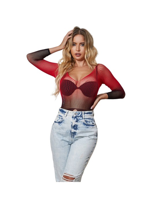 SUBBLIME - 952259 ROOD EN ZWART VERLOOP ELASTISCHE NETJURK MET LANGE M