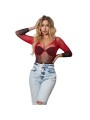 SUBBLIME - 952259 ROOD EN ZWART VERLOOP ELASTISCHE NETJURK MET LANGE M