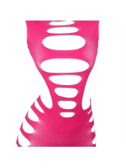 SUBBLIME - 952273 LONG SLEEVE ELASTIC FISHNET DRESS PINK ONE SIZE
