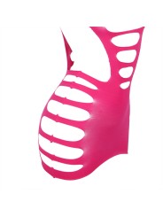 SUBBLIME - 952273 LONG SLEEVE ELASTIC FISHNET DRESS PINK ONE SIZE