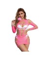 SUBBLIME - 952273 ROBE RÉSILLE ÉLASTIQUE MANCHES LONGUES ROSE TAILLE U