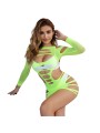 SUBBLIME - 952280 ROBE RÉSILLE ÉLASTIQUE MANCHES LONGUES VERT TAILLE U