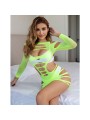 SUBBLIME - 952280 ROBE RÉSILLE ÉLASTIQUE MANCHES LONGUES VERT TAILLE U