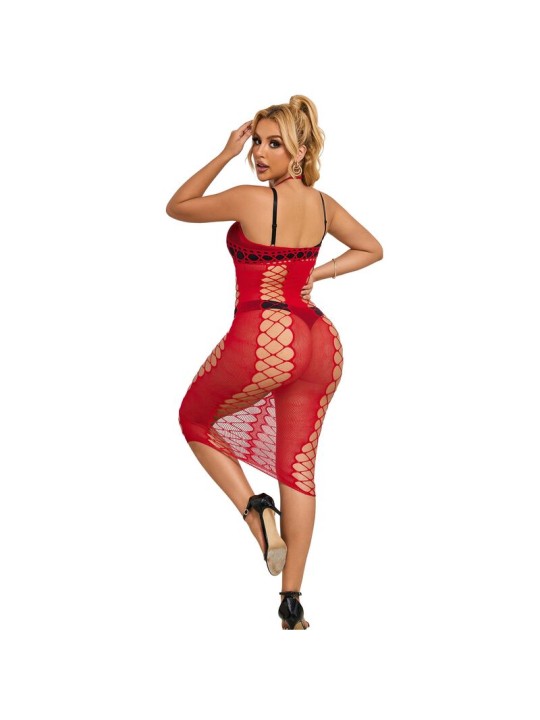 SUBBLIME - 952327 VESTITO LUNGO A RETE ROSSO TAGLIA UNICA