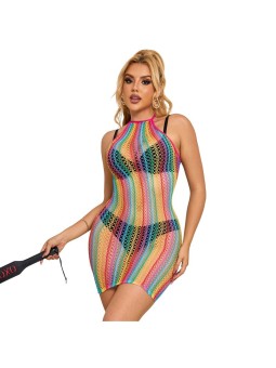 SUBBLIME - 952341 REGENBOGEN-NETZ-KLEID EINE GRÖSSE