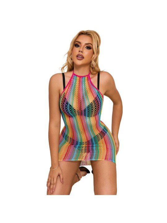 SUBBLIME - 952341 VESTITO A RETE ARCOBALENO TAGLIA UNICA