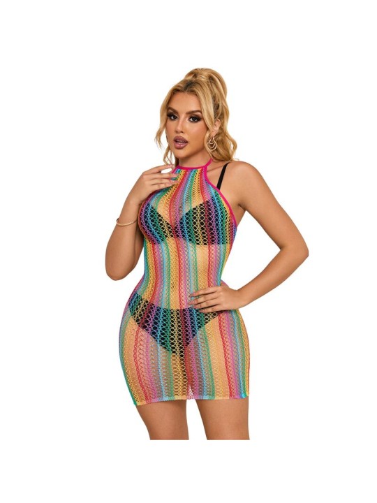 SUBBLIME - 952341 VESTITO A RETE ARCOBALENO TAGLIA UNICA