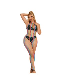 SUBBLIME - 952358 REGENBOOG MESH HALTER NEK BODYSTOCKING XS/M