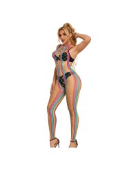 SUBBLIME - 952358 BODYSTOCKING CON COLLO ALTO IN RETE ARCOBALENO XS/M