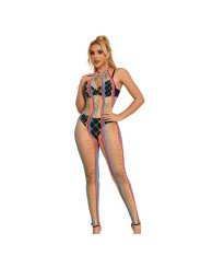 SUBBLIME - 952358 RAINBOW MESH NECKHOLDER-BODYSTOCKING XS/M