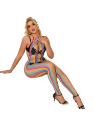 SUBBLIME - 952358 BODYSTOCKING COM DECOTE HALTER E MALHA ARCO-ÍRIS XS/