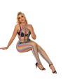 SUBBLIME - 952358 RAINBOW MESH NECKHOLDER-BODYSTOCKING XS/M