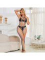 SUBBLIME - 952358 BODYSTOCKING CON COLLO ALTO IN RETE ARCOBALENO XS/M