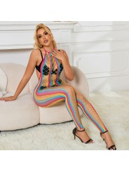 SUBBLIME - 952358 BODYSTOCKING DE REJILLA CUELLO HALTER ARCOIRIS XS/M