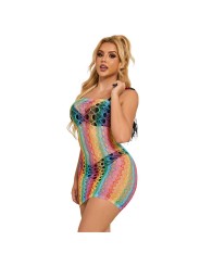 SUBBLIME - 952365 REGENBOOG OFF THE SHOULDER MESH JURK ONE SIZE