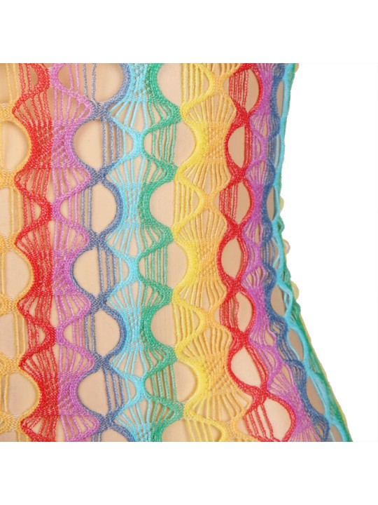 SUBBLIME - 952365 RAINBOW BARE SHOULDER FISHNET DRESS ONE SIZE