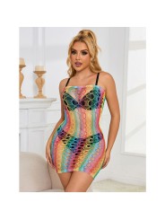 SUBBLIME - 952365 REGENBOOG OFF THE SHOULDER MESH JURK ONE SIZE