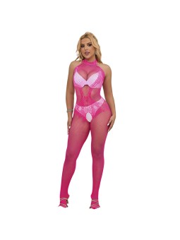 SUBBLIME - 952389 BODYSTOCKING SEM FUNDO DE REDE E RENDA COM GOLA ALTA