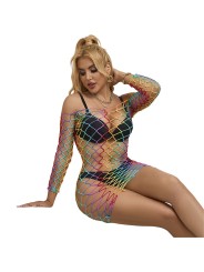 SUBBLIME - 952426 RAINBOW MANGA LONGA FISHNET VESTIDO TAMANHO ÚNICO
