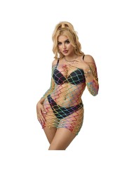 SUBBLIME - 952426 RAINBOW MANGA LONGA FISHNET VESTIDO TAMANHO ÚNICO
