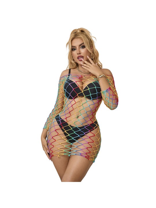 SUBBLIME - 952426 ROBE RÉSILLE MANCHES LONGUES ARC-EN-CIEL TAILLE UNIQ
