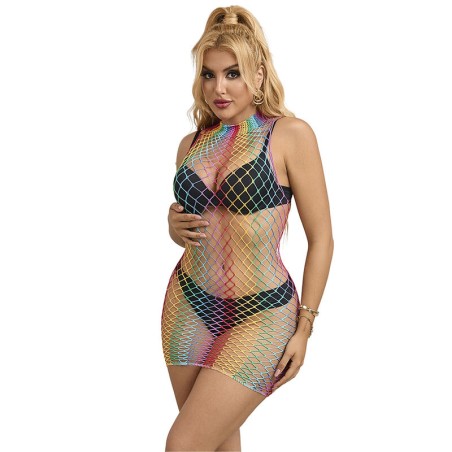 SUBBLIME - 952433 VESTITO A RETE SENZA MANICHE COLLO ALTO ARCOBALENO T