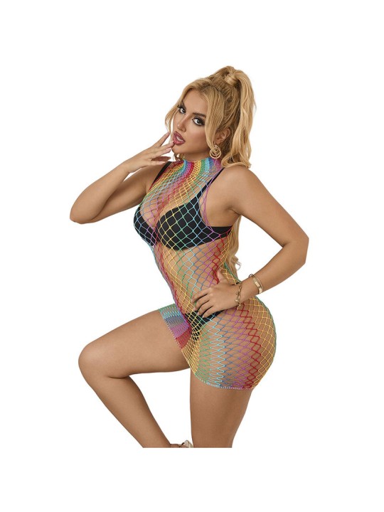 SUBBLIME - 952433 VESTIDO DE REJILLA SIN MANGAS CON CUELLO ALTO ARCOIR