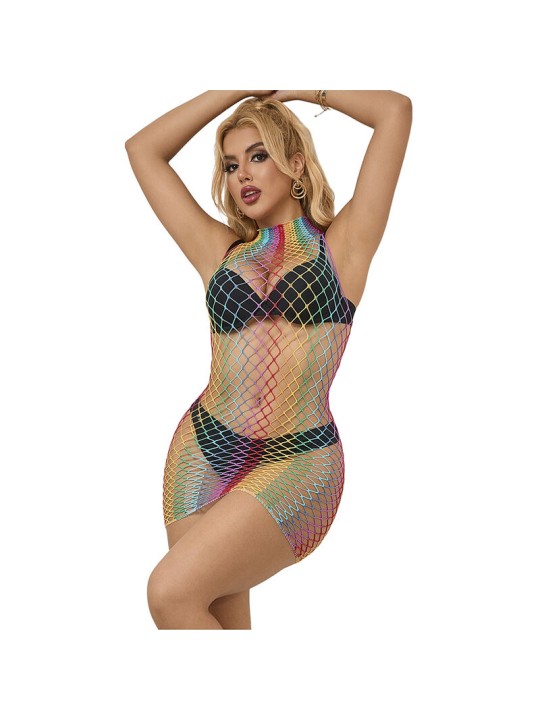 SUBBLIME - 952433 VESTIDO DE REJILLA SIN MANGAS CON CUELLO ALTO ARCOIR