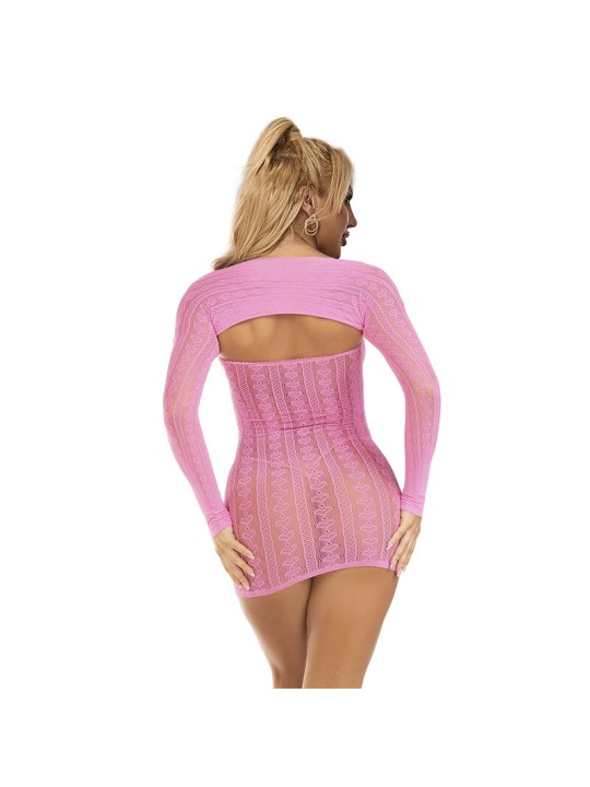 SUBBLIME - 952471 ROSA NETZ-KLEID EINE GRÖSSE