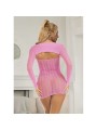 SUBBLIME - 952471 PINK FISHNET DRESS ONE SIZE
