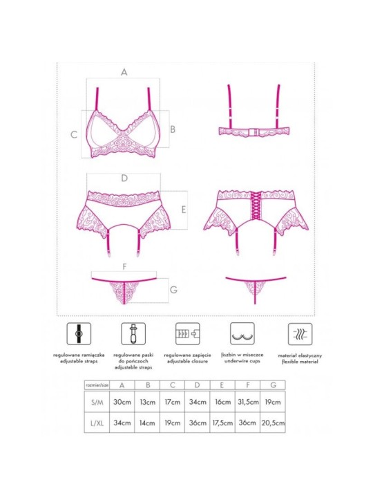 LIVCO CORSETTI FASHION - NAHIR LC 20214 SUJETADOR + PANTY + LIGUERO S/