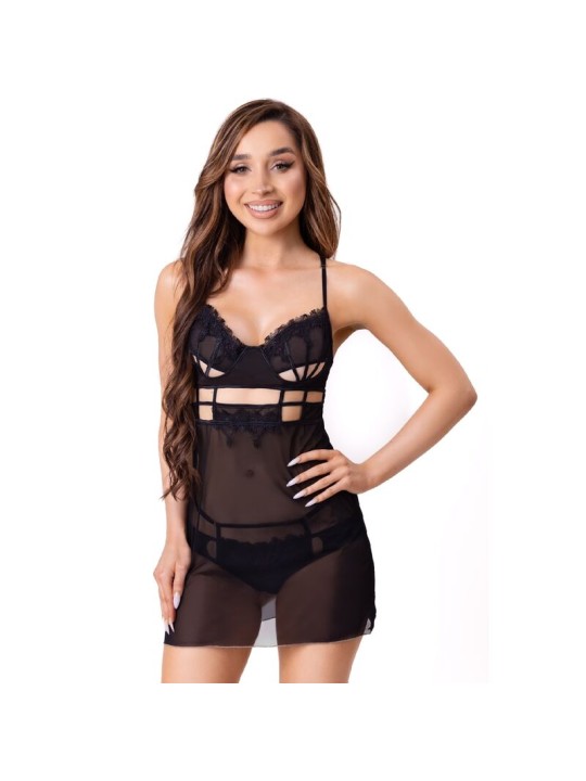 LIVCO CORSETTI FASHION - MAIA 20247 BABYDOLL + STRONG ZWART L/XL