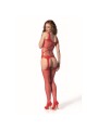 PASSION - BS 106 BODYSTOCKING ROJO TALLA ÚNICA