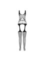 PASSION - BS 106 BODYSTOCKING BLANCO TALLA ÚNICA
