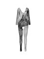 PASSION - BS 107 ZWARTE BODYSTOCKING ÉÉN MAAT