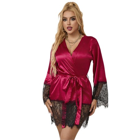 SUBBLIME - 953812 ELEGANTE KANTEN NACHTJURK + RODE TRUI S/M