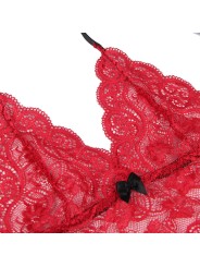 SUBBLIME - 953898 CAMISOLA DE SEDA E RENDA + CALCINHA VERMELHA S/M