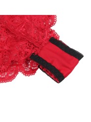 SUBBLIME - 953898 CAMICIA DA NOTTE IN SETA E PIZZO + SLIP ROSSO S/M