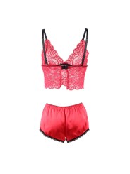 SUBBLIME - 953904 NACHTHEMD + HÖSCHEN AUS SEIDE UND SPITZE ROT L/XL