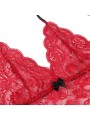 SUBBLIME - 953904 CAMICIA DA NOTTE IN SETA E PIZZO + SLIP ROSSO L/XL