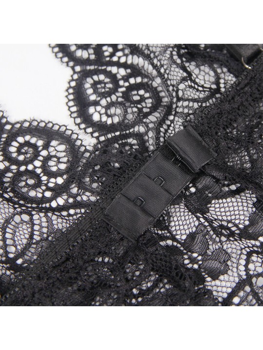 SUBBLIME - 953911 SET 3 PIEZAS ENCAJE Y SATEN NEGRO S/M