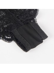 SUBBLIME - 953911 CAMICIA DA NOTTE IN SETA E PIZZO + SLIP NERO S/M