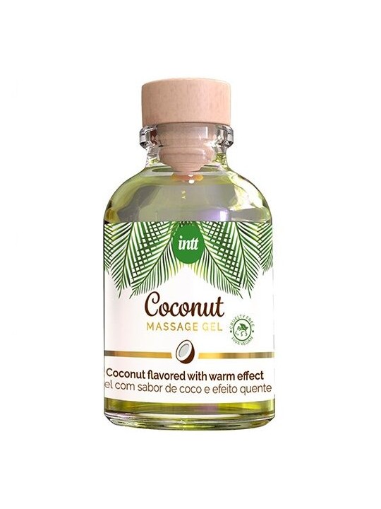INTT - GEL DA MASSAGGIO VEGANO AL GUSTO DI COCCO ED EFFETTO RISCALDANT