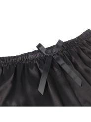 SUBBLIME - 953935 SEXY SATIJNEN EN KANTEN PYJAMA ZWART S/M