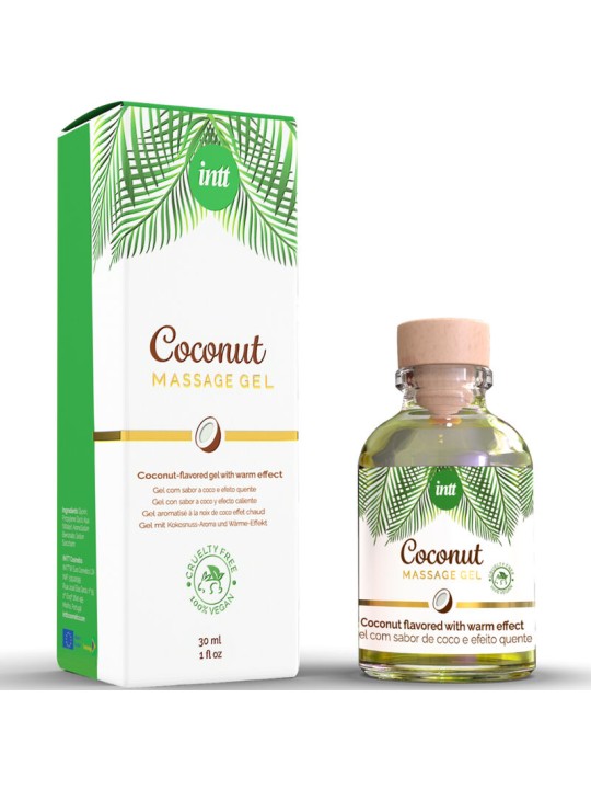 INTT - GEL DE MASSAGE VÉGAN AU SAVEUR DE COCO ET EFFET CHAUFFANT
